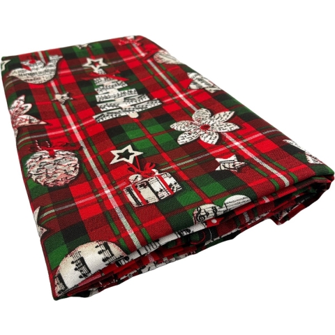 Tartan Tafelkleed Kerst Rood XL (140x300cm)