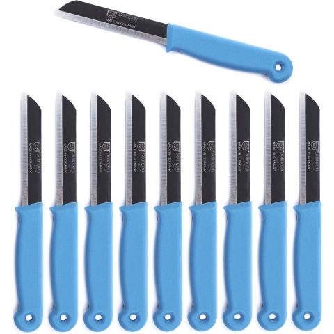 Solingen Schilmesje - RVS Glad - 18,5 cm met "Blade Cover" - Turquoise - 500 Stuks
