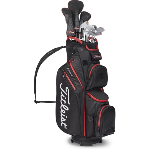 Titleist Cart 14 StaDry Waterproof Cartbag, zwart/rood