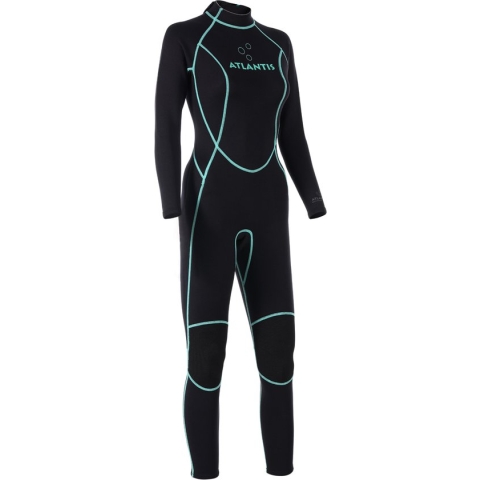 Atlantis 3/2mm Adventure Full - Wetsuit - Dames - Zwart/Turquoise - 10