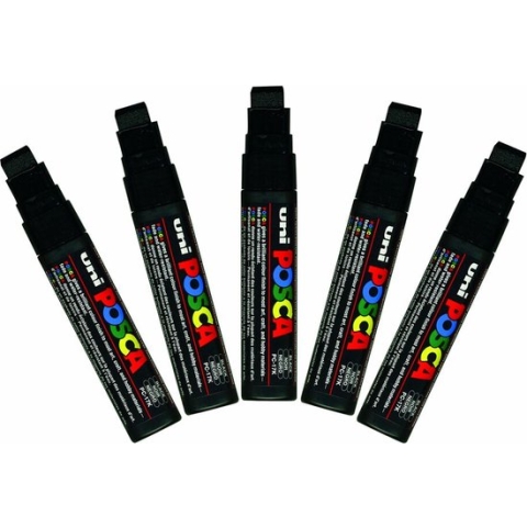 Markeerstiften POSCA PC-17K Zwart 5 Stuks