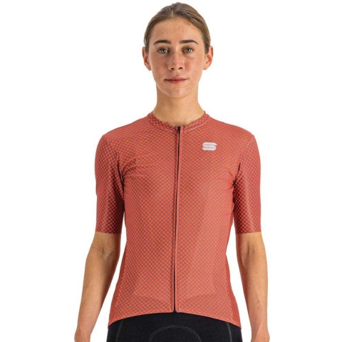 Sportful CHECKMATE Fietsshirt Dames Pompelmo Mauve - Vrouwen - maat L