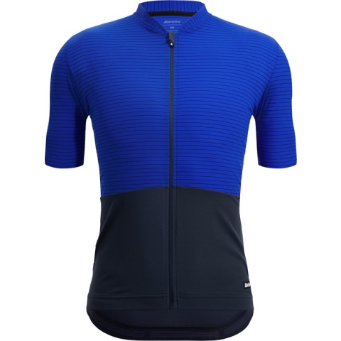 Santini Colore Riga - S/S Jersey BLAUW - Maat XL