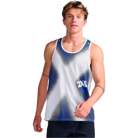 2xu Light Speed Singlet Mouwloos T-shirt Blauw M Man