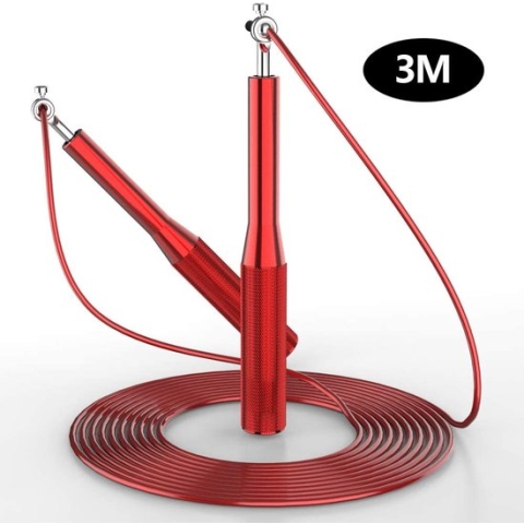 Speed Springtouw - Sport - Springtouw - Fast Skipping - 3m - Handvat 18 cm - Paars