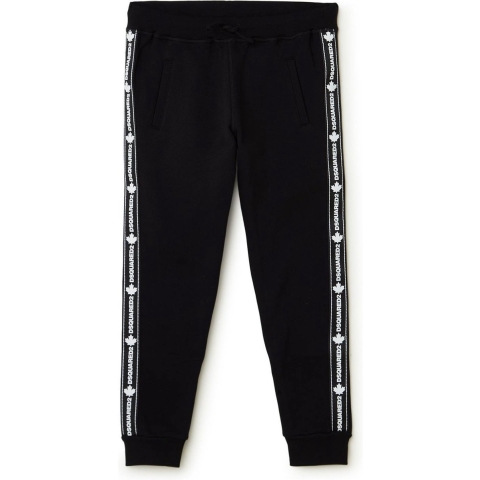 Dsquared2 Tapered fit joggingbroek met logoband - Zwart - Maat 128