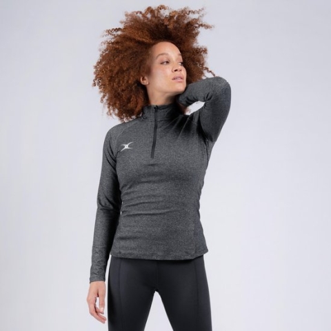 Gilbert Netball Pro Synergie Warm Up Top - W 20 - Black