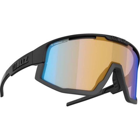 Bliz Fusion Nordic Light Fietsbril Kleur : Mat Zwart / Orange w blue multi mirror
