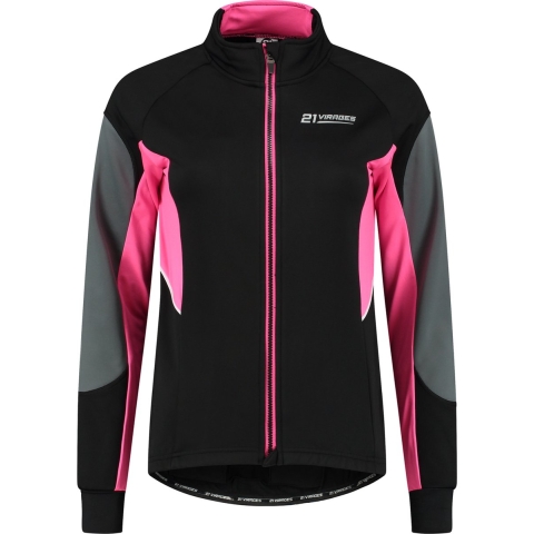 21Virages Ginevra fietsjack windprotect Dames Zwart Roze - M