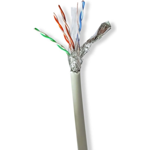 Netwerk Kabel Rol - CAT6 - Stranded - S/FTP - Koper - 100.0 m - Binnenshuis - Rond - LSZH - Grijs - Gift Box