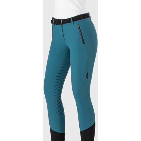 Equiline Knie Grip Dames Rijbroek B-Move Tealblauw Maat : IT44/EU40