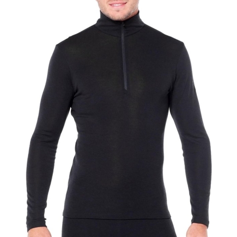 Icebreaker 175 Everyday LS Half Zip Heren Thermoshirt - Black - L
