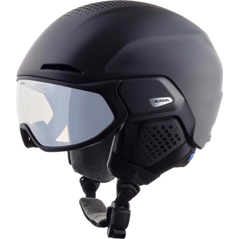 Alpina Alto V Skihelm Met Vizier | Black Matt | Varioflex S1-S2 | Maat: 51 - 55 cm