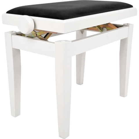 Pianobanken Elegance wit mat, hoogte verstelbaar 45-58 cm, NV42
