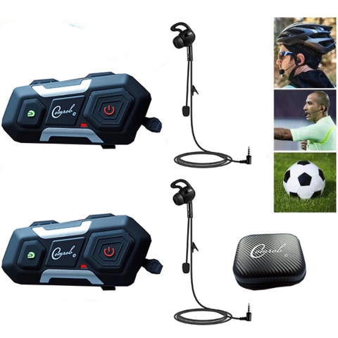 V3 plus Comrob Fiets / scheidsrechter / Boot communicatie intercom module systeem voor 2 personen met FM radio max 1200 meter