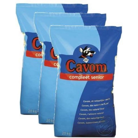 3x20 kg Cavom compleet senior hondenvoer