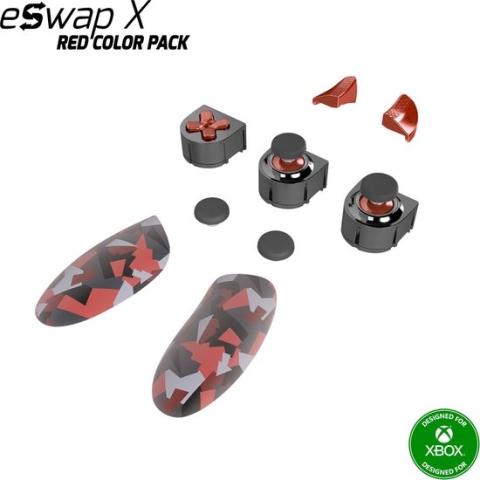 Thrustmaster ESWAP X RED COLOR PACK, bundel met 7 rode Camo-modules, next generation, NXG-mini-sticks, hot-swap, compatibel met de ESWAP X PRO CONTROLLER (Xbox Series X|S en PC)