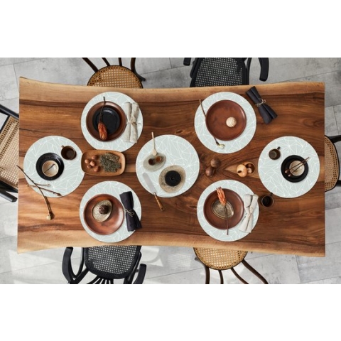 Ronde placemats - Onderlegger - Placemats rond - Netwerk - Driehoek - Patronen - 8 stuks