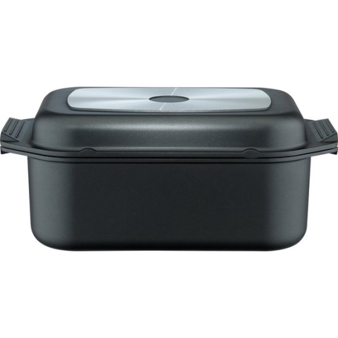 Braadpan met grilldeksel, gietaluminium, vierhoek
