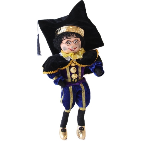 Roetveeg Pietenpop - RoetveegPiet Prof - 40cm - roetveeg pieten pop- Sinterklaas decoratie - Knuffel