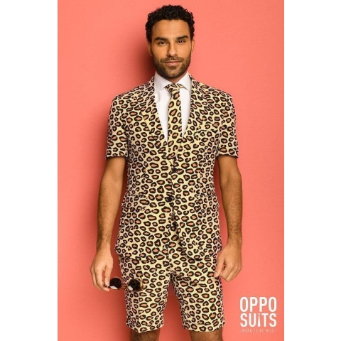 OppoSuits The Jag - Mannen Zomer Kostuum - Beige - Feest - Maat 50