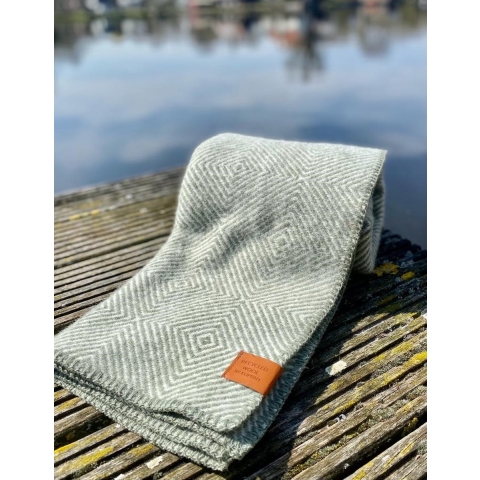 Klippan 100% eco wol ledikantdeken - Gooseye groen - 90x130cm