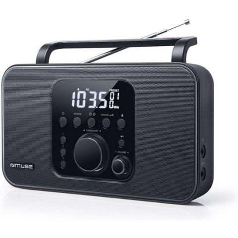 Muse M-091R - Portable stereo radio met wekkerfunctie