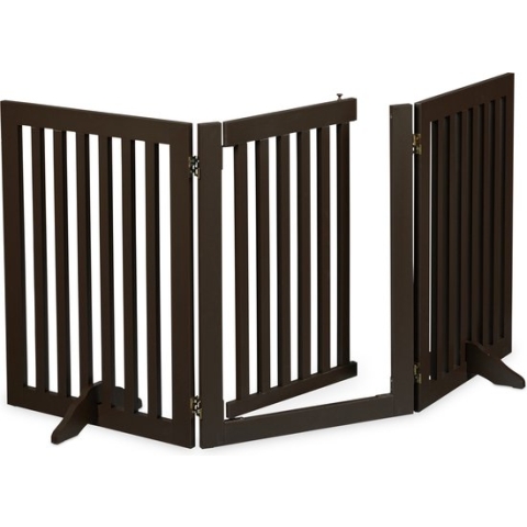 Relaxdays veiligheidshekje deur - traphek kinderen 70 cm - hondenhek - kinderhek - bruin