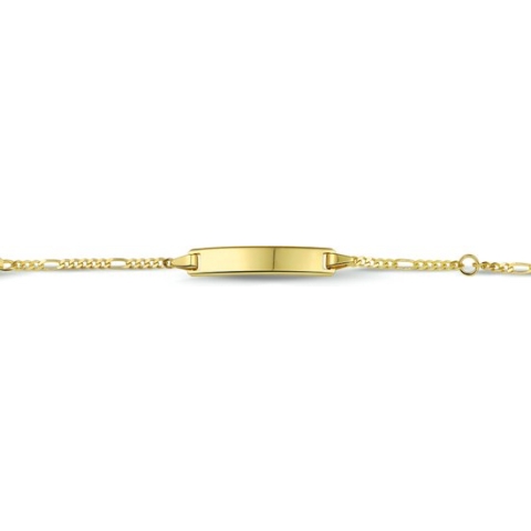 9k Graveerarmband Figaro Plaat 5,0 Mm