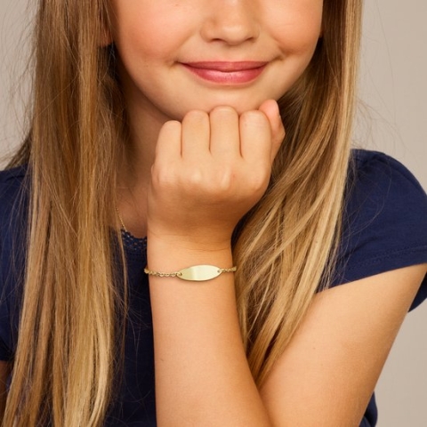 9k Graveerarmband Plaat 1,7 Mm