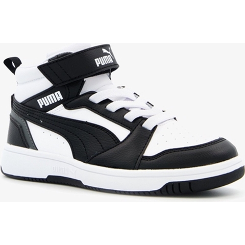 Puma Rebound V6 Mid jongens sneakers grijs/wit - Maat 34 - Uitneembare zool