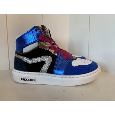 Pinocchio sneaker blauw/fuschia maat 28