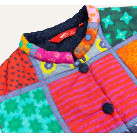 Chachacha coat 57 AOP Animalily patchwork Blue: 98/3yr