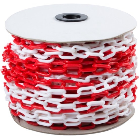 Afzetketting - rood/wit - 10mm - Veiligheidsketting - Lengte 25 meter