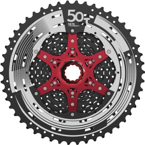 Cassette Sunrace CSMZ90 12 speed 11-50T - zwart met rode spider