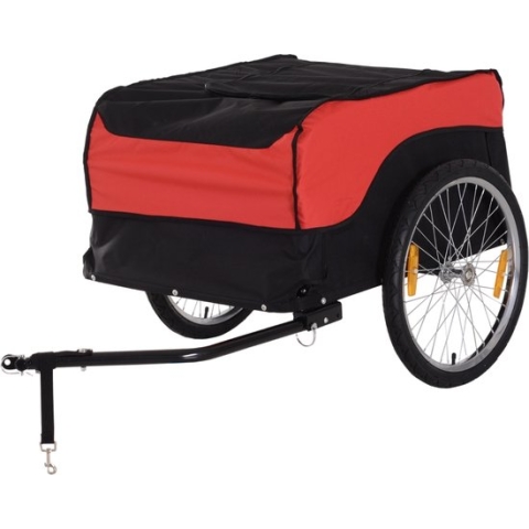 Fietskar - Fietsaanhanger - Fietskar bagage - Fietskarren - Rood/Zwart