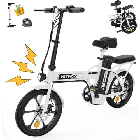 Hitway BK5 Elektrische Fiets - Opvouwbaar E-Bike - 250W- 8,4Ah - Wit