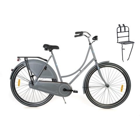 Wheelerz.nl omafiets grijs met voordrager