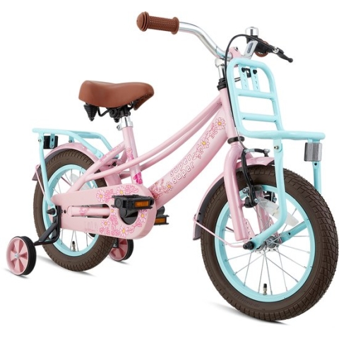 Supersuper Lola - Kinderfiets - Meisjesfiets - 14 inch - Roze/Turquoise
