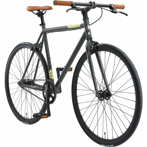 Bikestar Singlespeed 28 inch retro wielrenfiets, antraciet / beige
