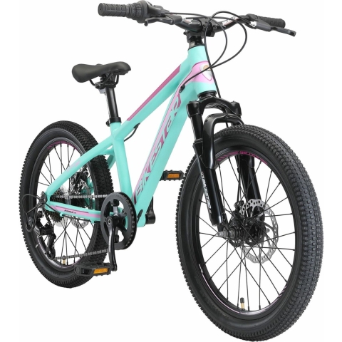 Bikestar, MTB kinderfiets, Sport, 7 speed, 20 inch, mint/roze