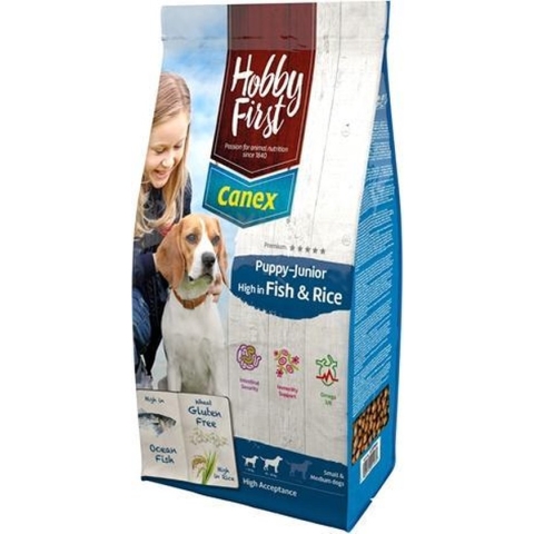 Hobbyfirst canex puppy/junior brocks rich in fish & rice - 12 kg - 1 stuks