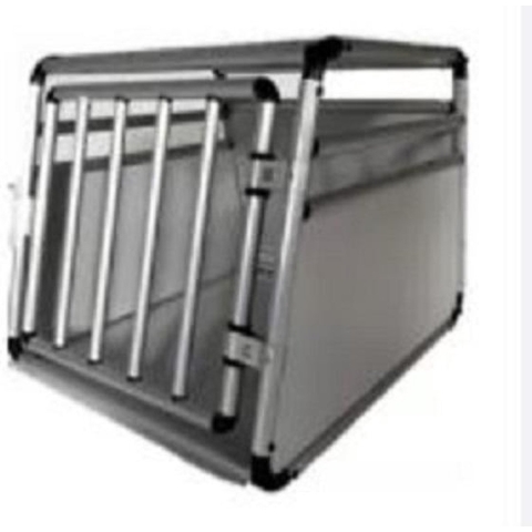 Auto Bench - Hondenbench Aluminium Medium - Transportkooi - Autokooi -Premium - 90 x 65 x 69 cm - Grey MDF