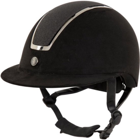BR Rijhelm Omega microfiber Glitter - Zwart/Gunmetal - Maat 52-54