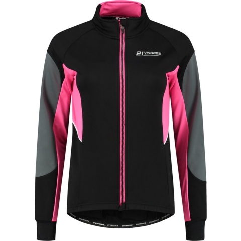 21Virages Ginevra fietsjack windprotect Dames Zwart Roze - L