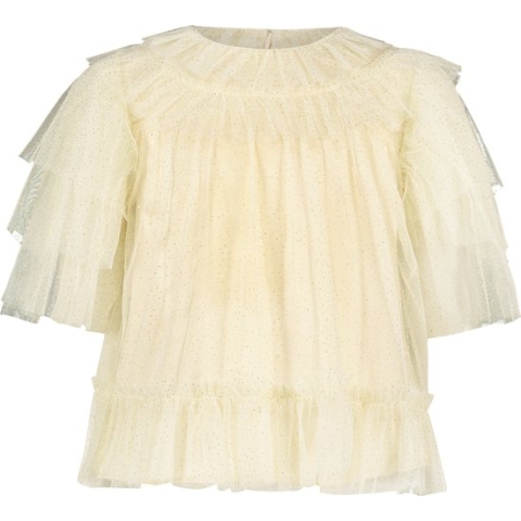 Le Chic C312-5102 Meisjes Jas - Pearled Ivory - Maat 140