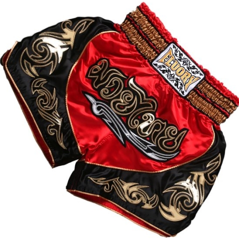 Fluory Muay Thai Short Kickboks Broek Rood MTSF12 maat S