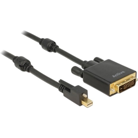 Premium Mini DisplayPort 1.2 naar DVI actieve kabel (4K 30 Hz) / zwart - 1 meter
