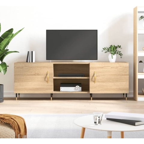 The Living Store Televisiekast Sonoma Eiken - TV-meubel 150x30x50 cm