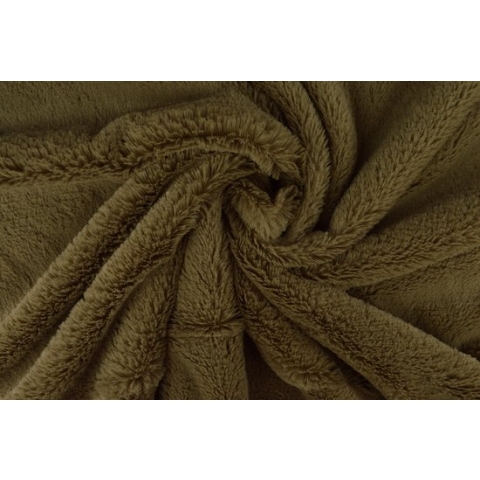 50 meter bont stof - Zacht - Taupe - Pluche stof op rol